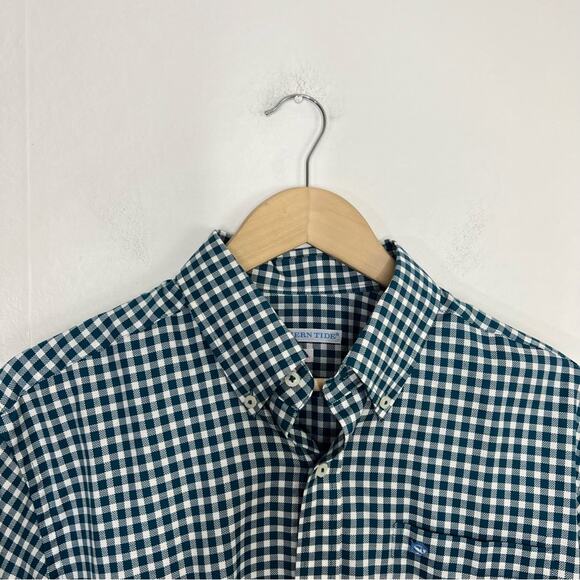 Southern Tide Blue White Gingham Tailored Button Sport Shirt Size Medium - Picture 4 of 13